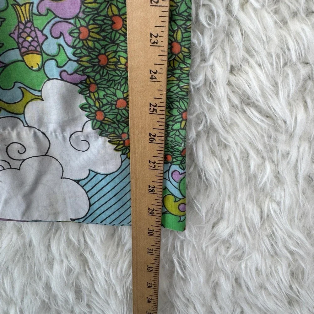 Sears Vintage Noahs‎ Ark Pillowcase Standard Multi Rainbow Psychedelic Retro 70s
